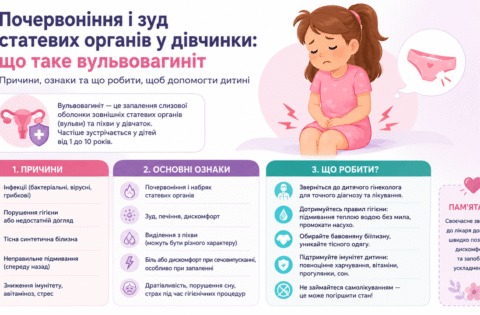 Почервоніння та свербіж статевих органів у дівчинки, вульвовагініт